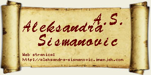 Aleksandra Šišmanović vizit kartica